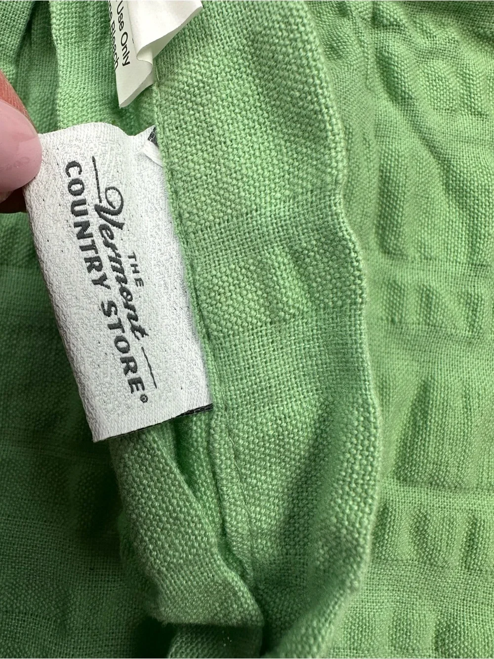 The Vermont Country Store Green Textured Cotton Pillow Shams Standard Size